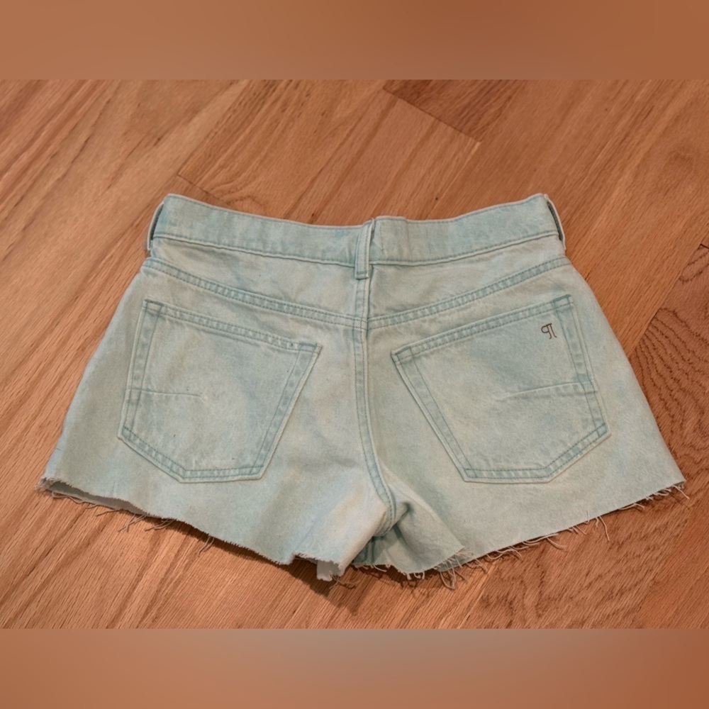 Pilcro Light Green High Waist Women's Shorts - Picture 2 of 7
